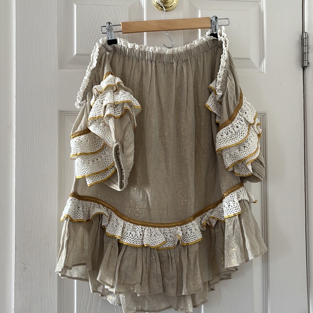 NWT $295 Ramy Brook Womens Kyro Mini Dress, Brown size XS off shoulder - Picture 10 of 14